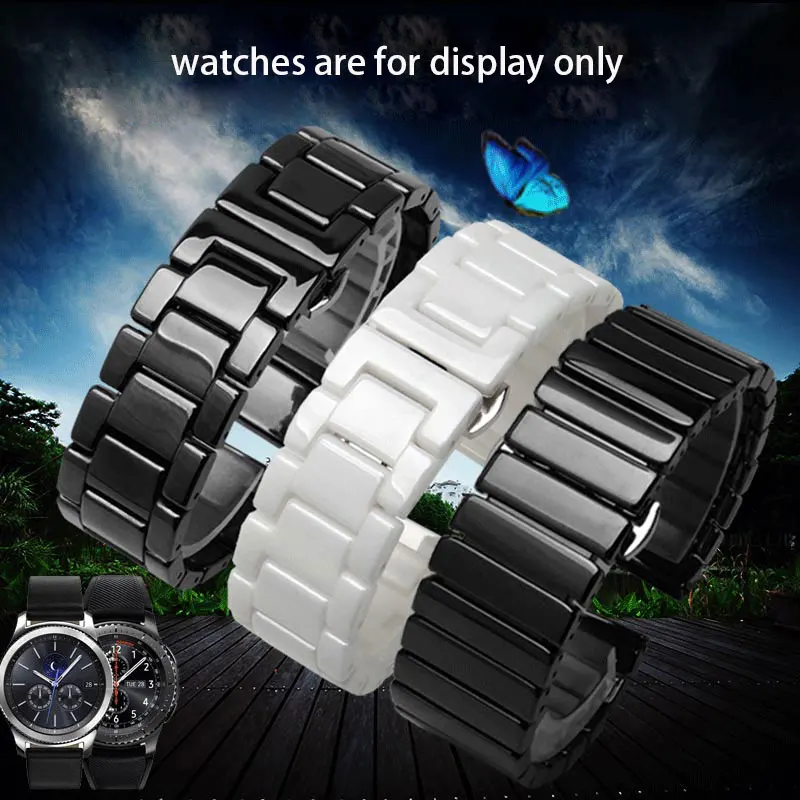 Браслет для часов Samsung galaxy watch Gear S2/S3/S4 керамический ремешок с жемчужинами