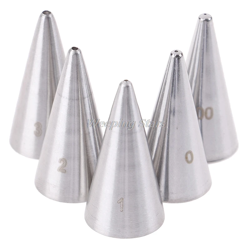 

5Pcs Round Fine Hole Icing Piping Nozzles Cream Tips Decorating Pastry Tools
