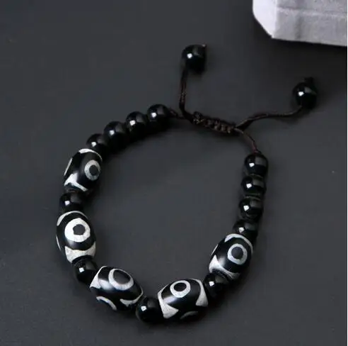 Fengshui защита Пьер естественный Тибетский жемчуг колорит дзи Амулет браслет