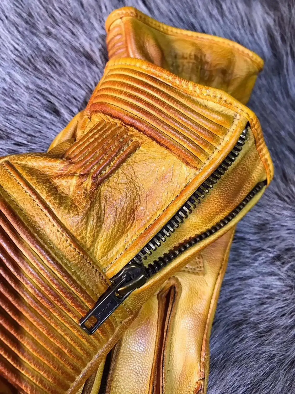 Мужские мотоциклетные винтажные перфорированные кожаные перчатки скутер кафе