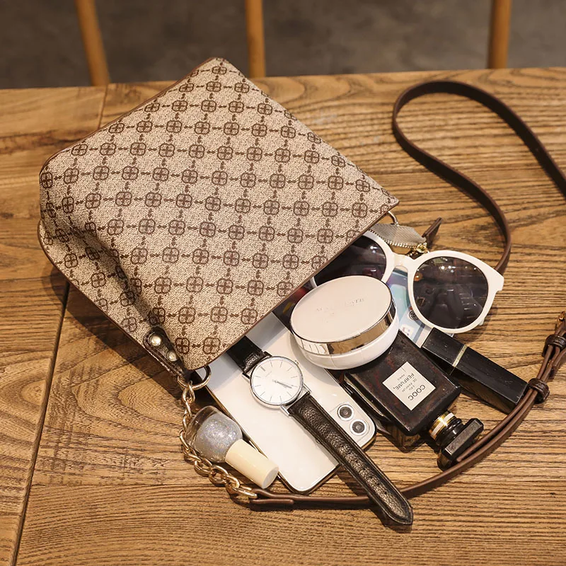 shoulder bag for women 2020 new luxury with crossbody sling chain strap plaid mahjong designer brand pu leather vintage handbags free global shipping