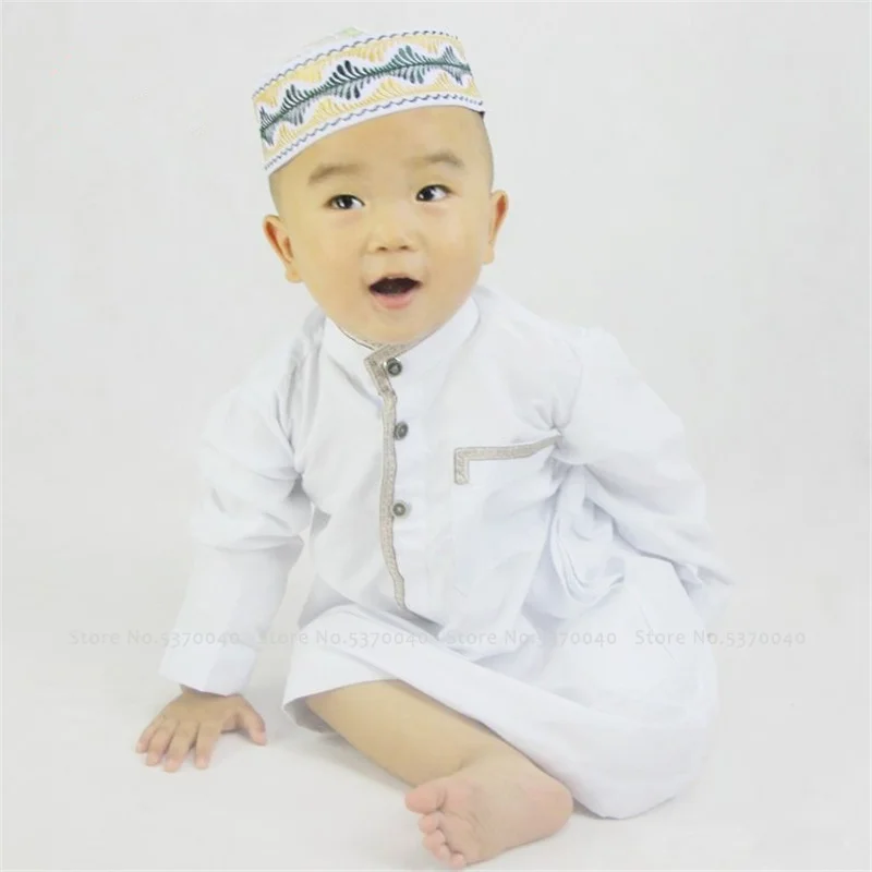 Мальчики Abaya молитва традиционная исламская одежда Арабские дети Jubba Thobe