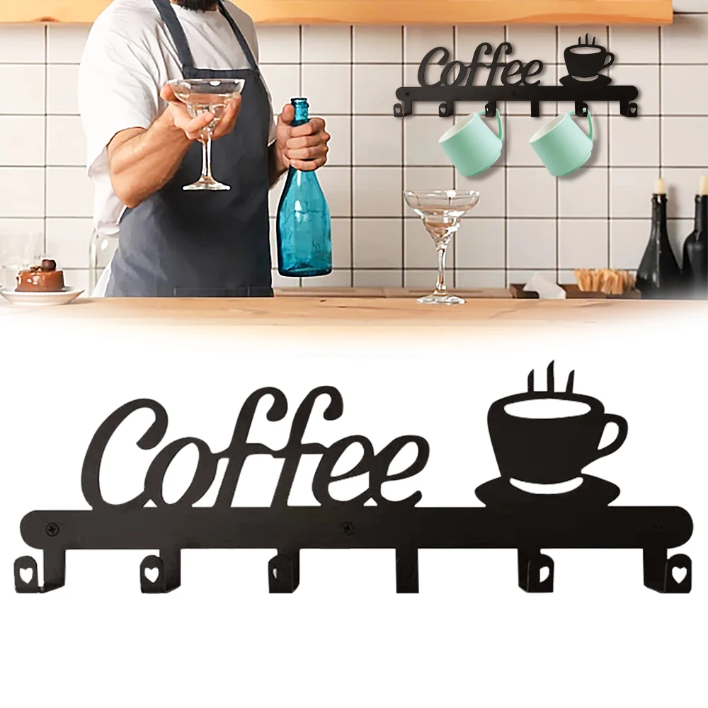 

Multifunction Matel Hook Cupboard Mug Holder Shelf Hooks Rack Hanger Coffee Cup Storage Holder For Kitchen Bathroom Accessories