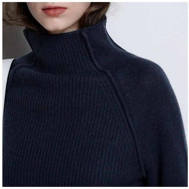 Autumn Winter Women Knit Sweater High Collar Long Sleeve Pullover Tops Thick Warm Loose Female Wild Bottoming Sweaters Plus Size S105 |