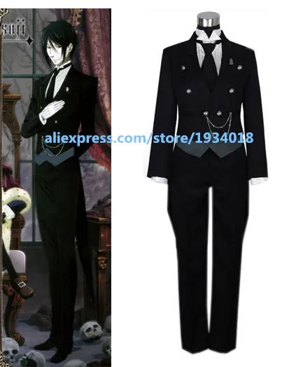 

Anime Black Butler Kuroshitsuji Faustus Claude Cosplay Costume Custom-made Cos