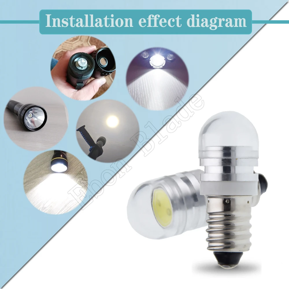 2PCS LED Torch Lights Bulb  6V DC 2 Watt 2W E10 1447 Screw Mini Led Bulbs 6000K White Replacement Flashlight Bulb Work Lamp (art.: 7a8fed2ab) - 7a8fed2ab