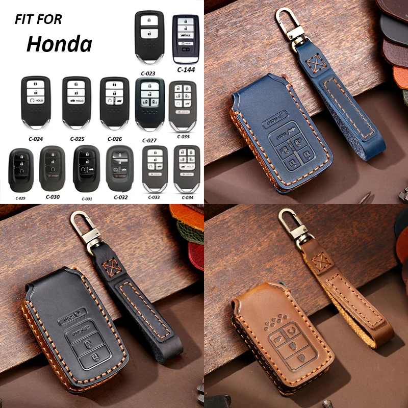 Genuine Leather Car Key Cover Case Remote Key Holder Car Accessories Keychain for Honda CIVIC ACCORD FIT ODYSSEY ACURA TLX-L