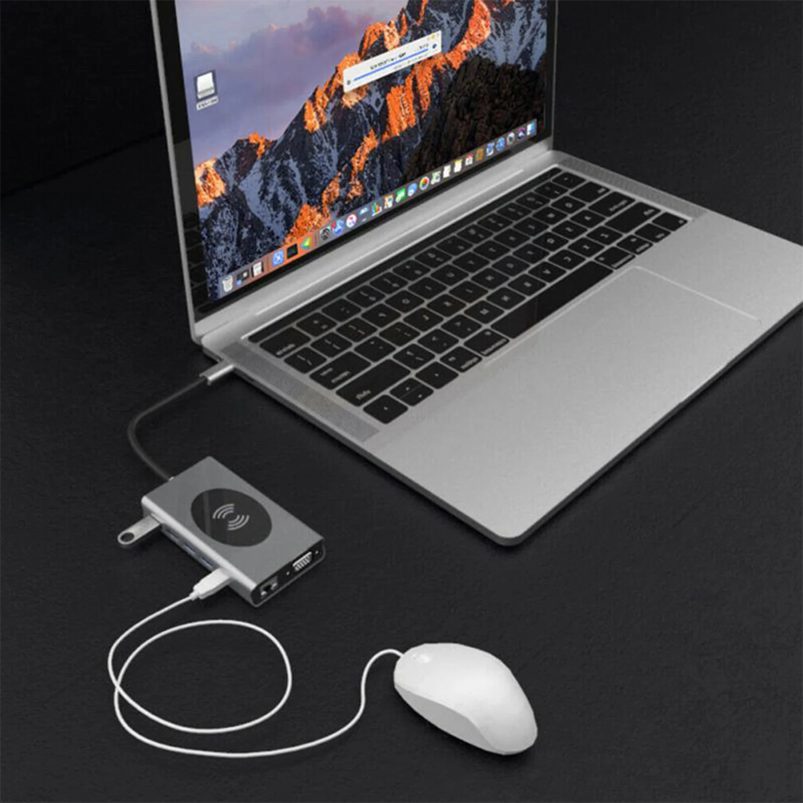 

Cable USB C Multiport Hub with 4K HDMI 4 USB 3.0 Type C Charging Adapter 13 in 1