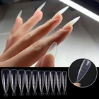100 шт.коробка накладные ногти-стилеты для ногтей гель для быстрого наращивания советы по форме двойного пластика для ногтей руководство для наращивания пальцев инструменты для маникюра