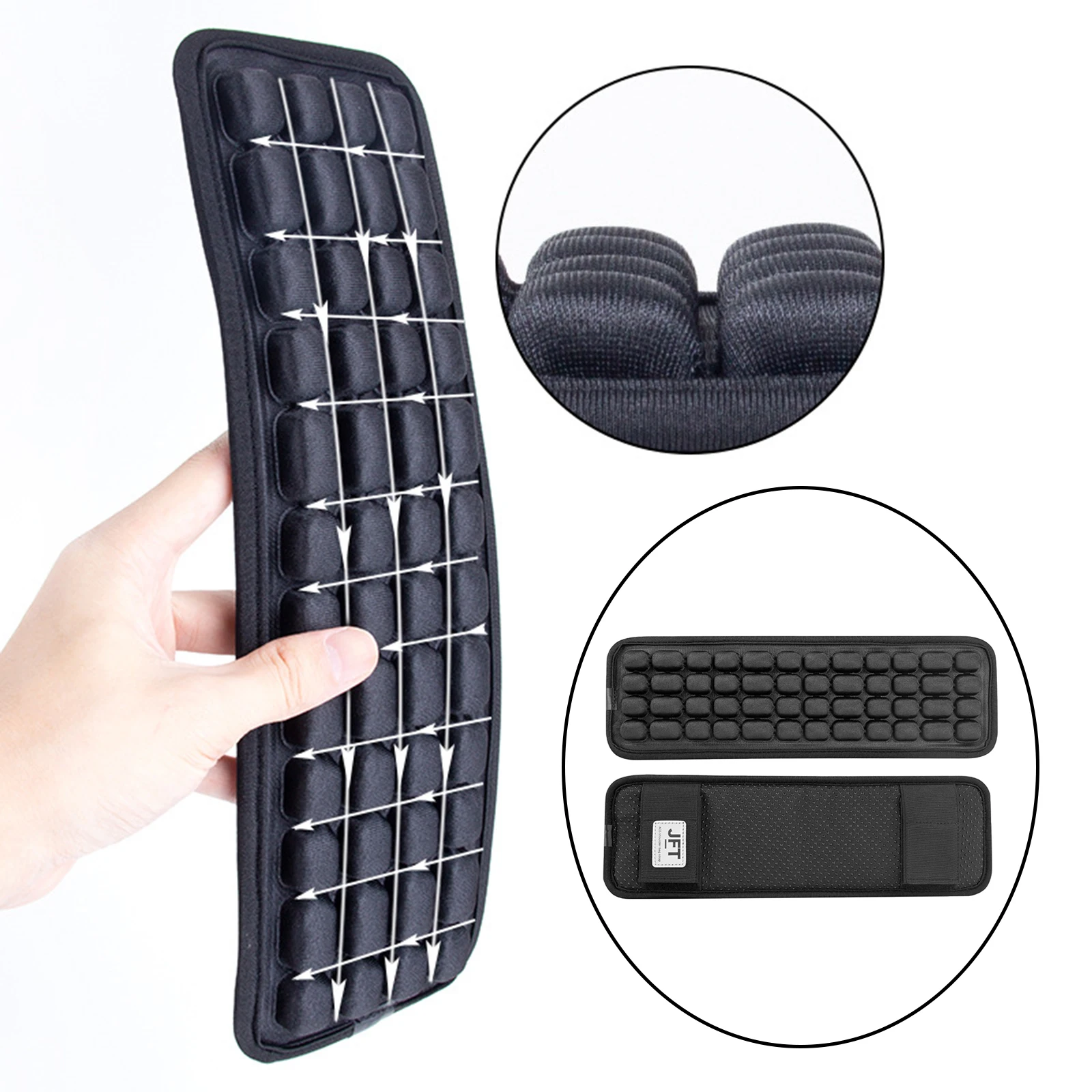 

1Pair Breathable Replacement Shoulder Strap Pads Ventilated Air Cushion Pad Curved Relieve Shoulder Pain for Car Messenger Bags