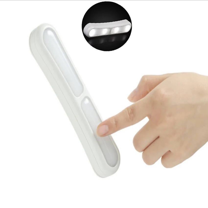 

Battery Powered Hand Pressure LED Under Cabinet Kitchen Light Bedroom Wardrobe Closet Night Lights Wireless Indoor Home Lamp