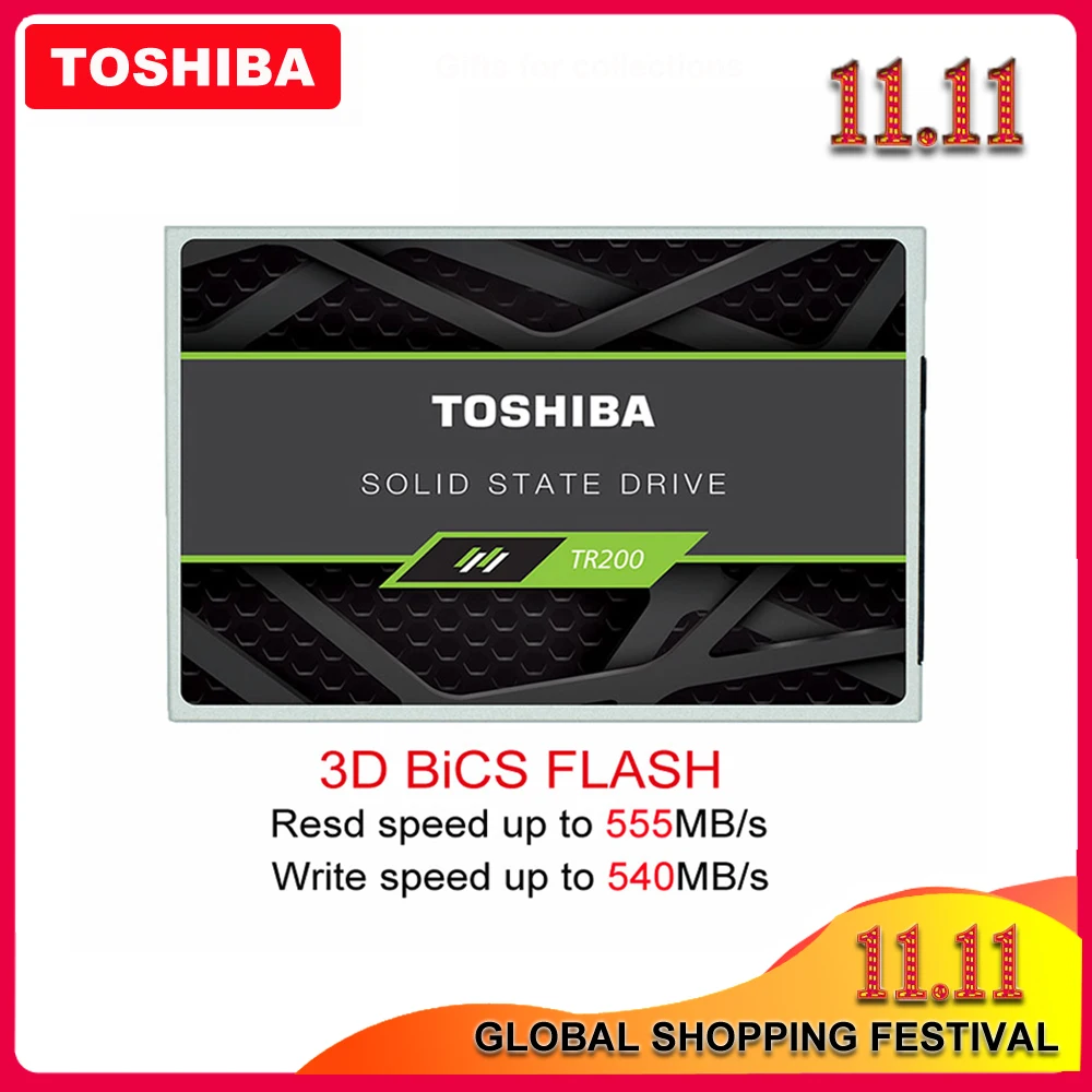 Твердотельный накопитель 100% TOSHIBA 240 ГБ TR200 480 64 уровня 3D BiCS FLASH TLC 2 5 дюйма SATA III SSD 960