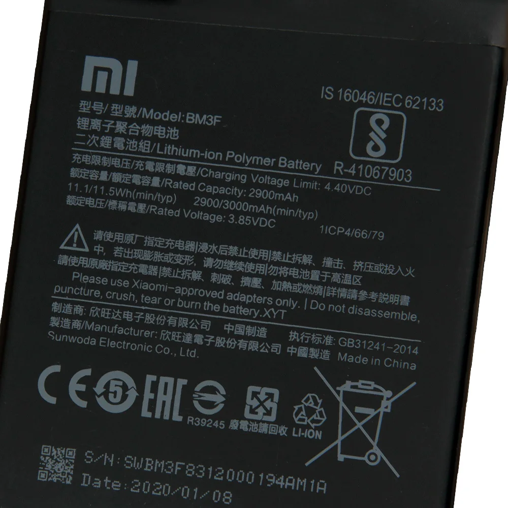 Оригинальный сменный аккумулятор XIAOMI BM3F для Xiaomi Mi8 Explorer Edition Mi 8 Pro телефона 3000