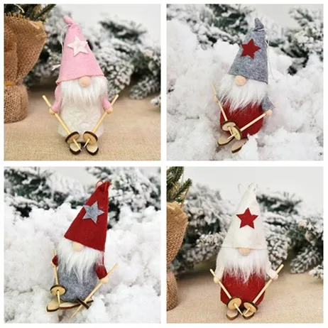 Рождественская елка украшения милый ангел кукла девочка лыжный кулон деревянный