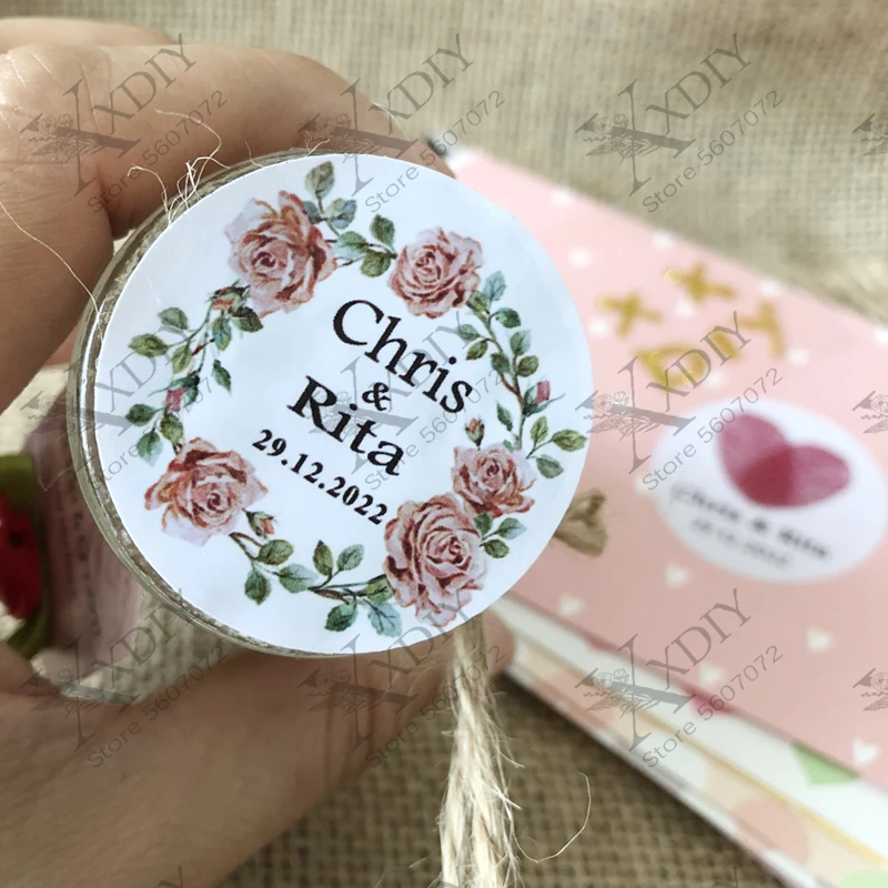 XXDIY 120 шт. по индивидуальному заказу добавьте свои имена и дату свадебные наклейки