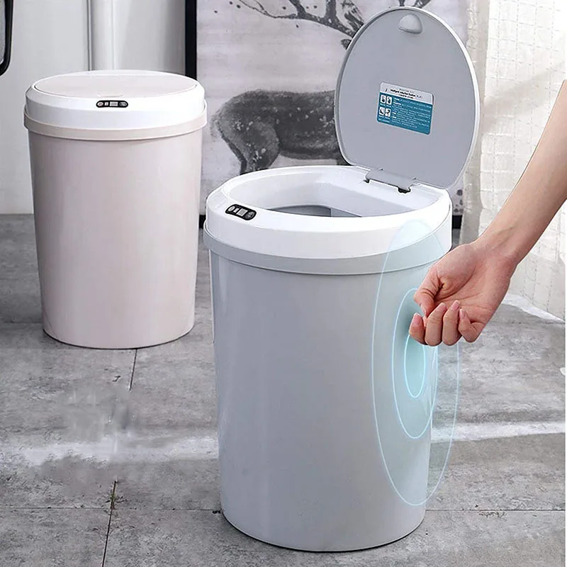 Smart Trash Can 12L Automatic Sensor Garbage Bin Intelligent Induction Home Kitchen Living Room Bedroom | Дом и сад