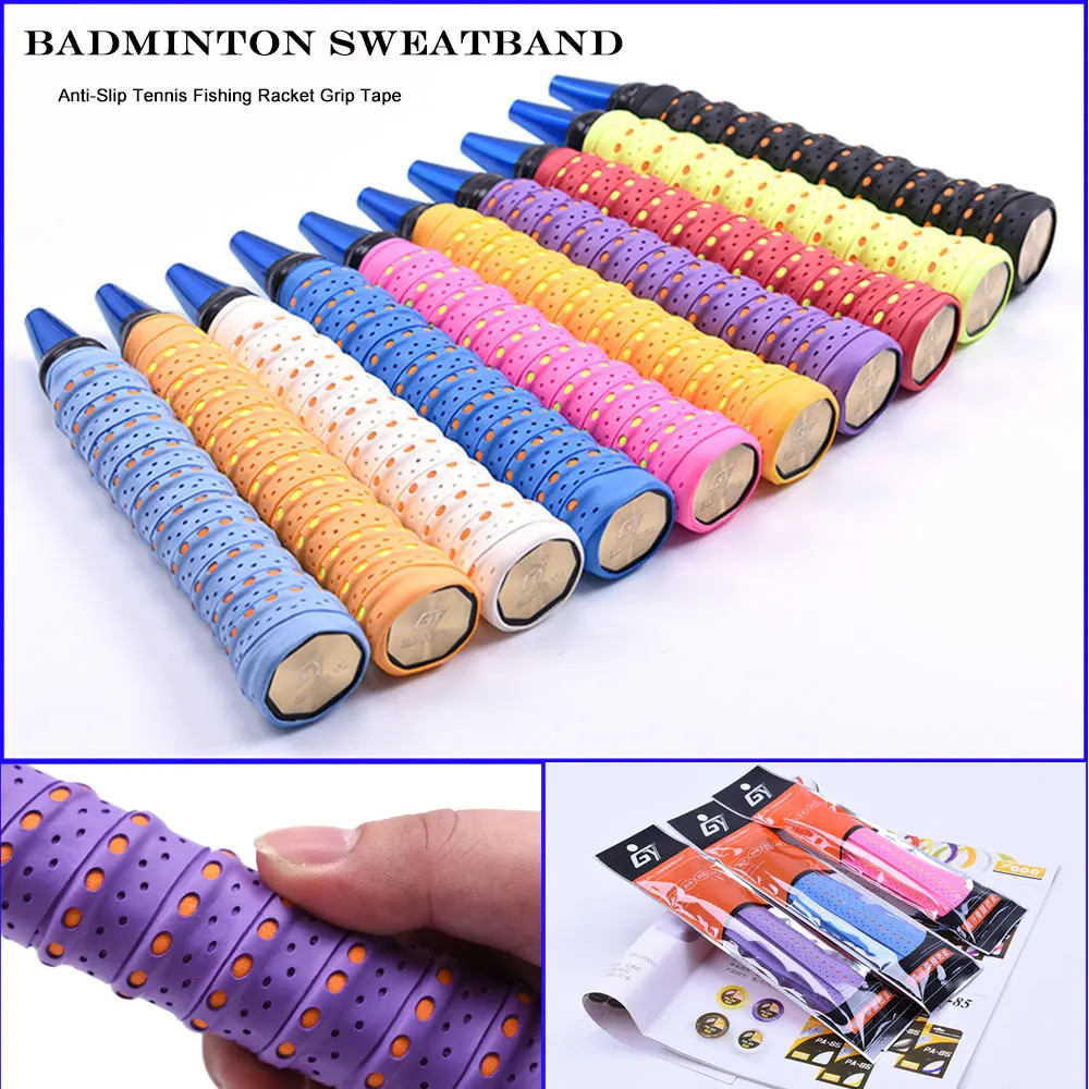 

Squash Racket Windings Over Bicycle Handle Baseball Bats Badminton Sweatband Anti-slip Band Sweat Absorbed Grip Tape