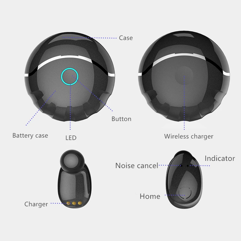 Горячие Bluetooth TWS Наушники Беспроводные водонепроницаемые наушники стерео Бас спортивные наушники type-c HD микрофон для Iphone Android
