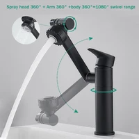 1080%c2%b0 swivel bathroom sink faucet mixer deck mounted splash proof water tap shower head aerators plumbing tapware for bathroom