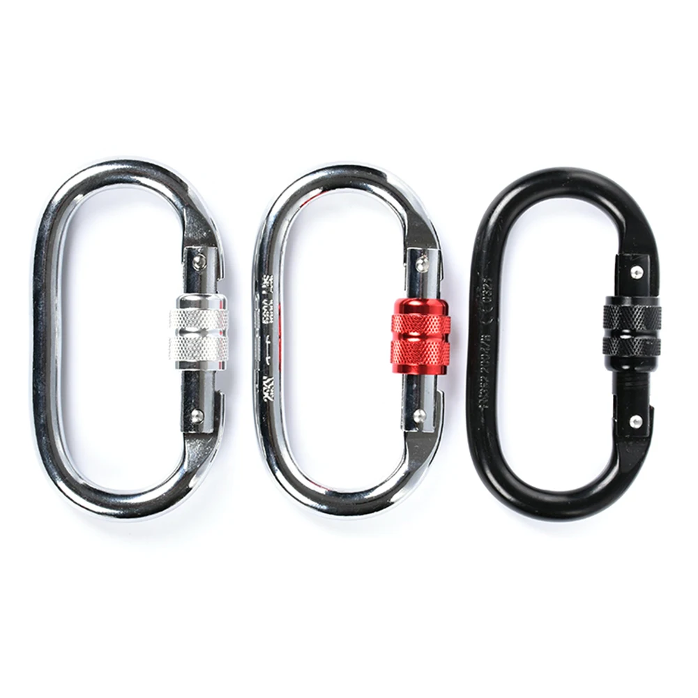 

Professional D Shape 25KN Master Lock Carabiner Rock Climbing Buckle Equipment Outdoor for Yoga Hammock Accessories 1 Pair