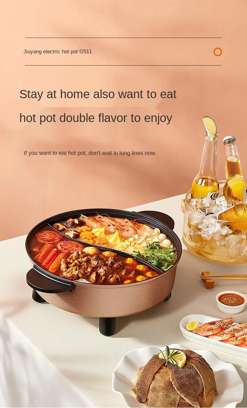 

TT Jiuyang Mandarin Duck Electric Chafing Dish 5L Household Multi-Functional Electric Food Warmer Electric Caldron Wok