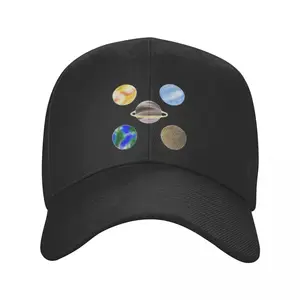 Unisex Simple Planet Pattern Hats Fashion Baseball Caps Polyester Universe Galaxy Hat Sun Hats Adjustable Sports Cap Summer