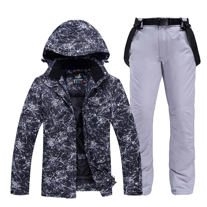 blue pant 30 мужская или женская зимняя одежда Комплекты для сноубординга водонепроницаемые ветрозащитные дышащие спортивные лыжные костюмы куртки и брюки с ремнем - Цвет: blue pant