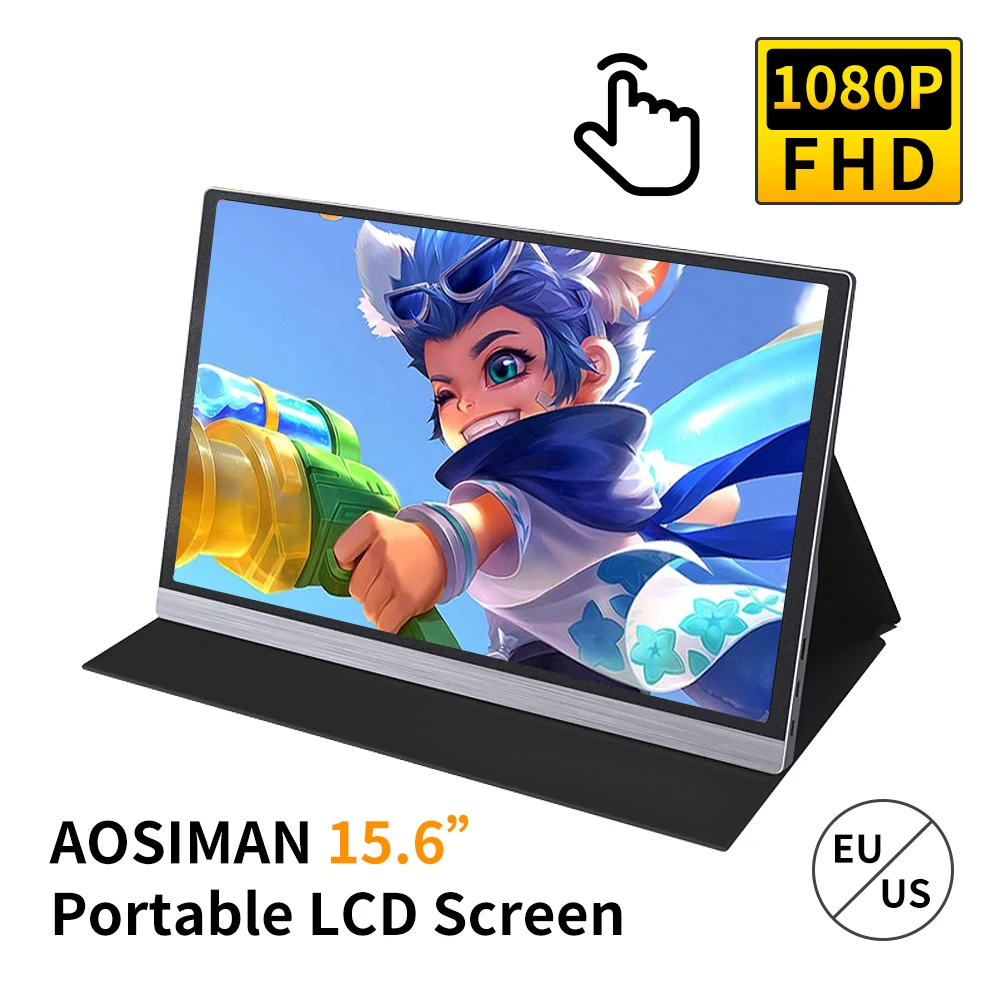 AOSIMAN 16 7 миллионов цветов игровой монитор 15 6 дюймов 1080P ЖК сенсорный портативный