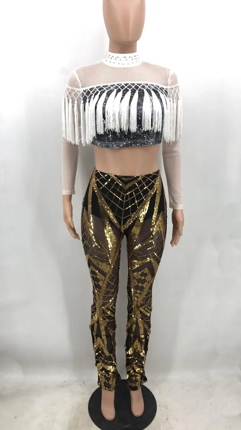 Клубный высокого качества сексуальные плиссированные брюки с блестками для