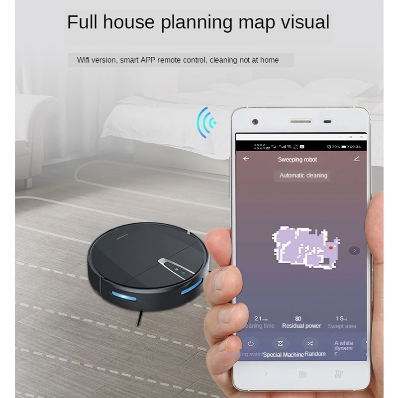 Автоматическая зарядка робот пылесос Map навигация приложение Управление 2000Pa