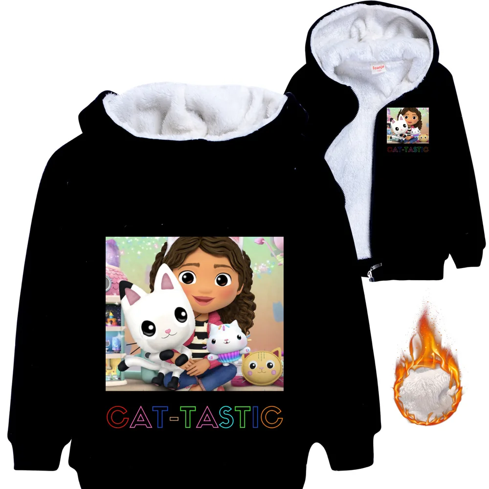 Зимняя детская куртка из флиса с капюшоном для мальчиков Winter Gabbys Dollhouse.