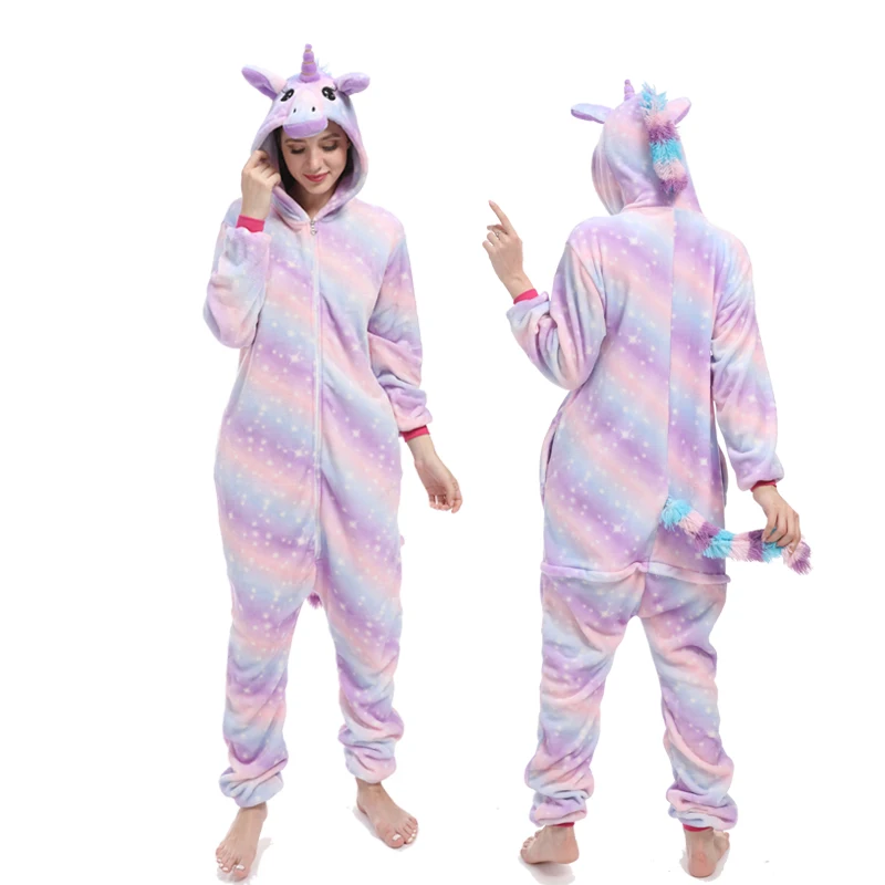 Kigurumi Кролик взрослых Единорог пижамы животных для женщин мужчин Onesie анимэ