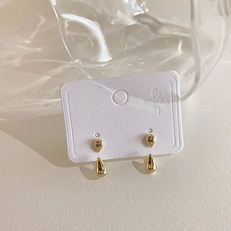 

2021 New Arrival Stud Earrings Water Drop Metal Women Simple Small Elegant Fashion Female Korean Jewelry For Girl