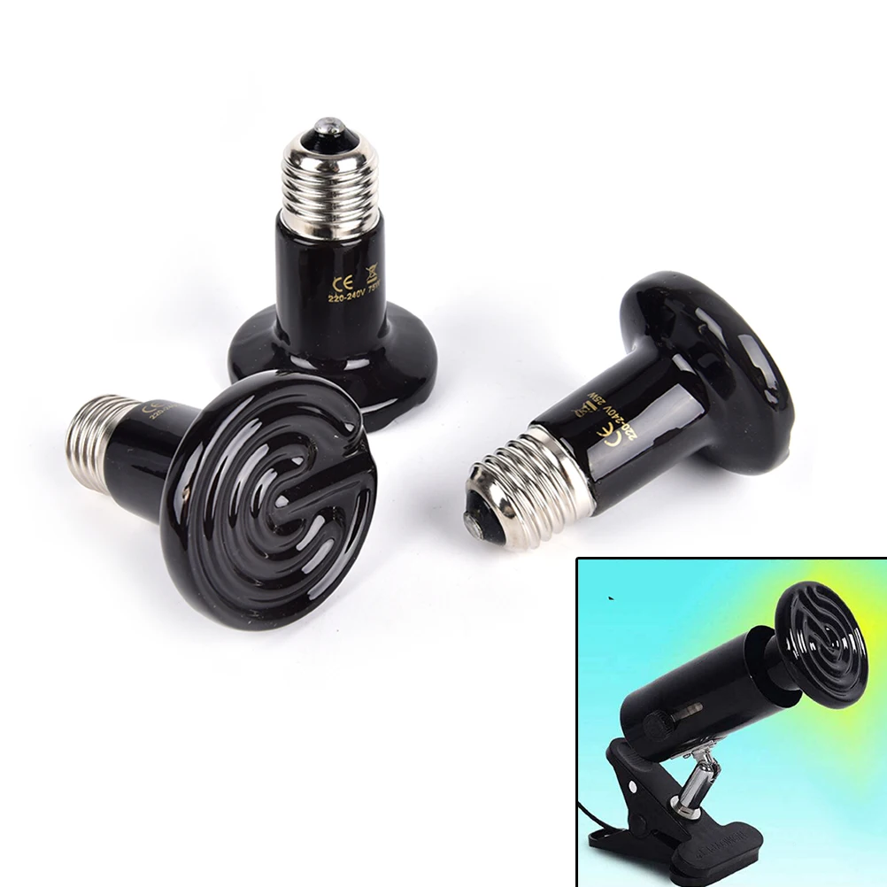 

Heating lamp Black Infrared Lamp 25W / 50W / 75W / 100W Black Infrared Ceramic Launcher Heat Lamp Bulbs For Reptiles