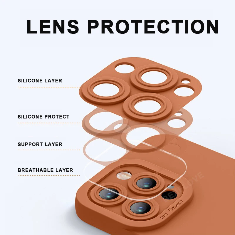 Luxury Original Phone Case For iPhone 13 11 12 Pro Max Mini X XR XS 7 8 Plus SE 2020 Silicone Shockproof Case Soft Liquid Cover