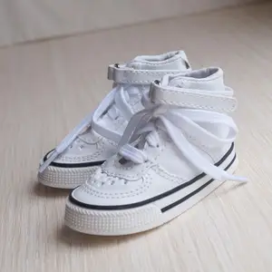 Обувь для шарнирной куклы, белая спортивная обувь из синтетической кожи на плоской подошве, для куклы 14 17 дюймов, 44 см, 13, 24 дюйма, 60 см высотой MSD, SD, DK, DZ, AOD, DD