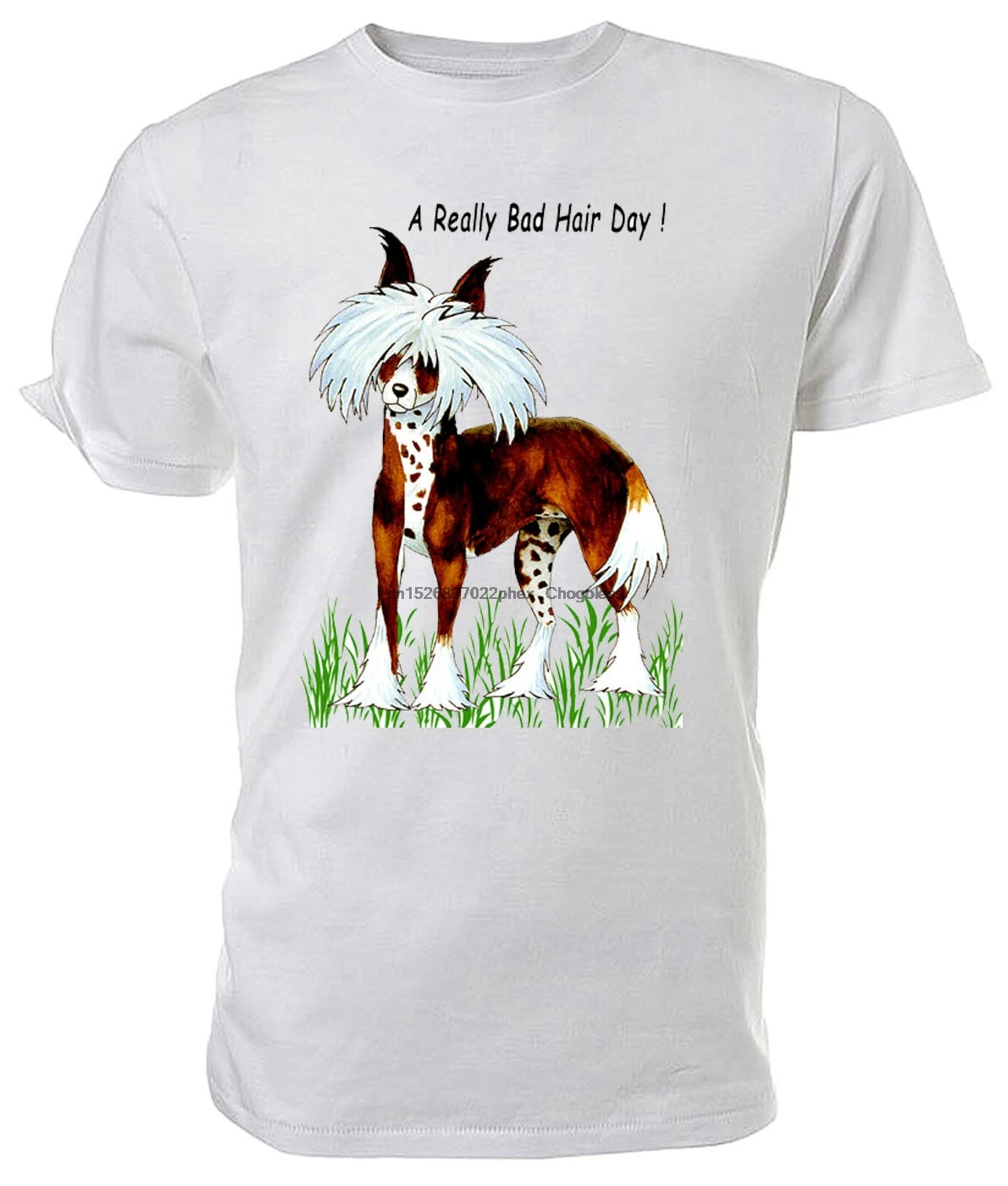 Футболка с китайской хохлатой собакой действительно плохой день волос выбор