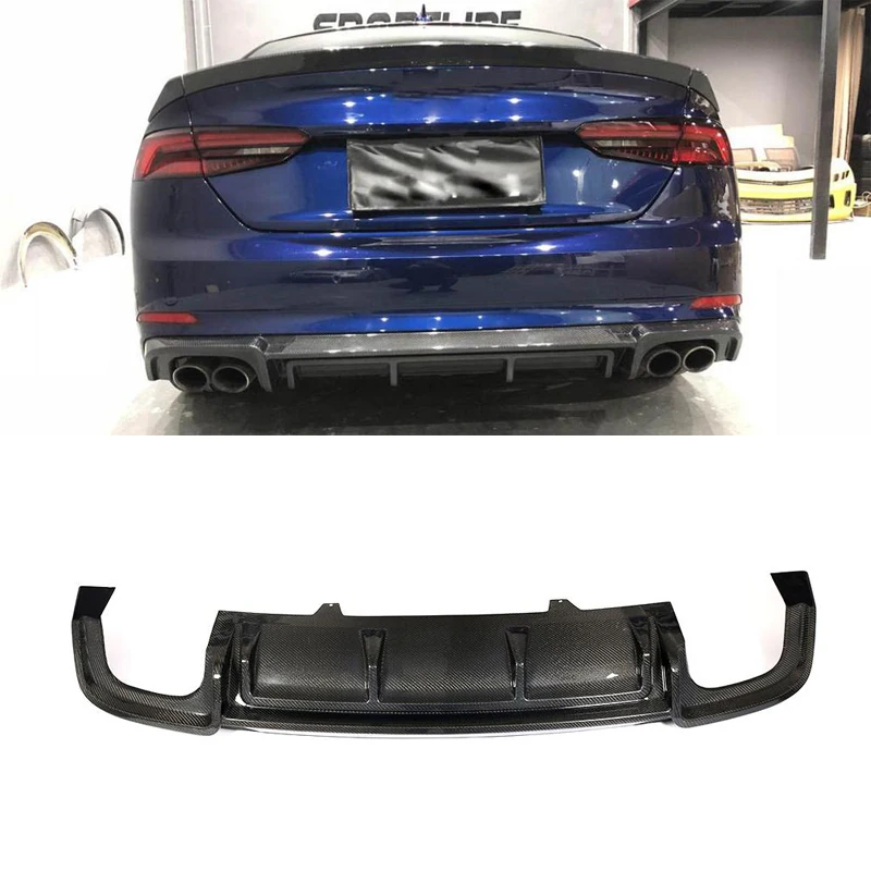 Задний диффузор для Audi A5 S Line S5 Sport 2017 2018 2 дверный 4 нестандартный карбоновый