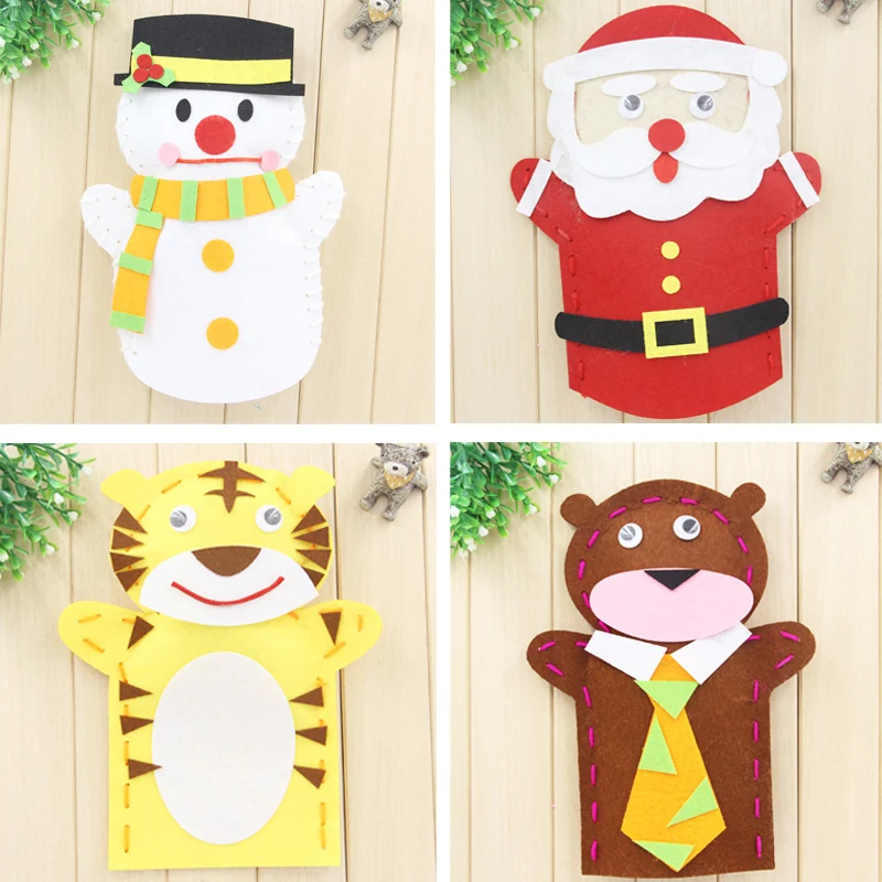 EVA тканевые Мультяшные животные Тигр лягушка Санта Клаус Снеговик Палец