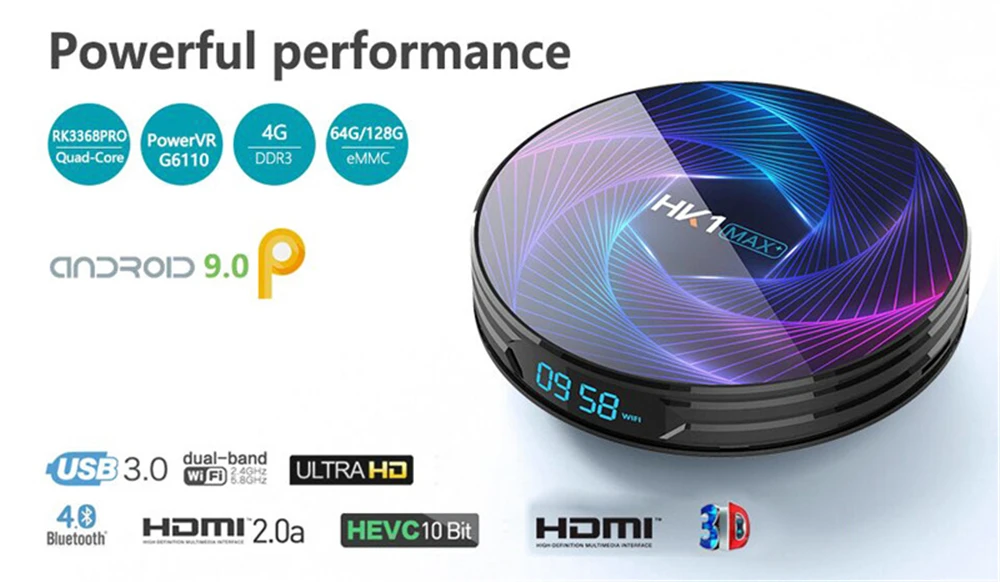 MAAT Android 9,0 Smart tv Box 4 Гб DDR3 Ram 128 Гб 64 Гб HK1 Max Plus Восьмиядерный RK3368PRO 5G Wifi BT H.265 4K медиаплеер HK1MAX