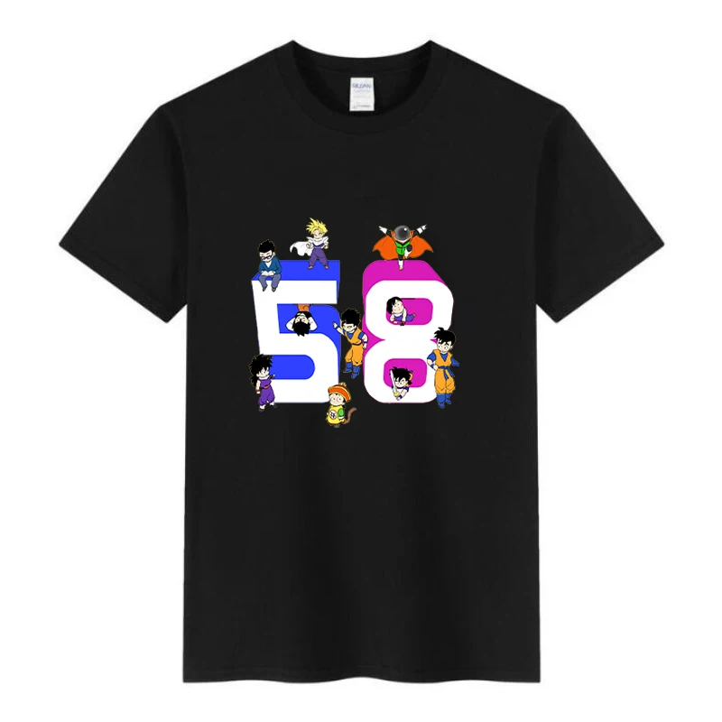 

2021 Summer Hot New Cute Fashion dragon ball theme Pattern Men and Women Baby Short-Sleeved Trend Casual Sports T-shirt Top