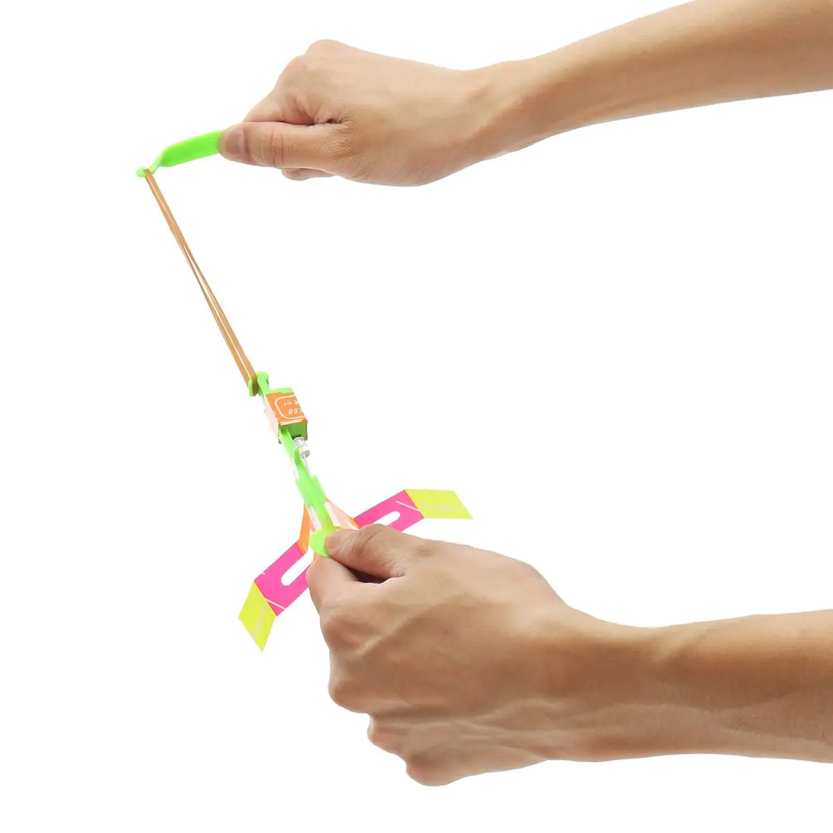 Набор из 12 игрушек для детей: вертящиеся стрелки на светодиодах, летающие самолеты и вертолеты, летающие зонтики.