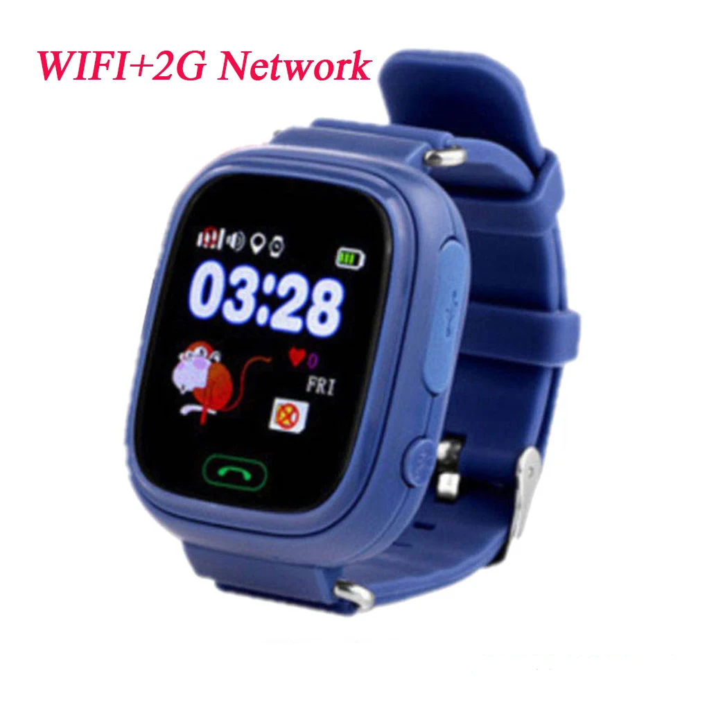 dark blue 2g wifi Q90 gps Wi-Fi сенсорный экран gps детские анти-потери наручные часы SOS определение местоположения устройства трекер умные часы английская/Русская версия - Цвет: dark blue 2g wifi
