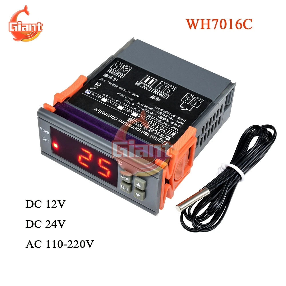 WH7016C цифровой термостат светодиодный регулятор температуры для инкубатора
