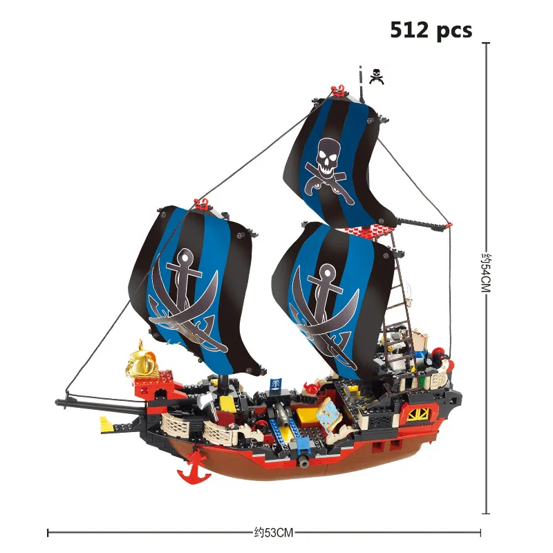 Пиратские модели кораблей совместимые с кораблем лодки замок Пираты Карибского