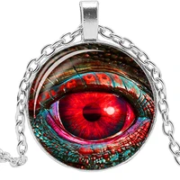 2020 fashion creative art evil eye time glass pendant necklace men and women jewelry sweater chain
