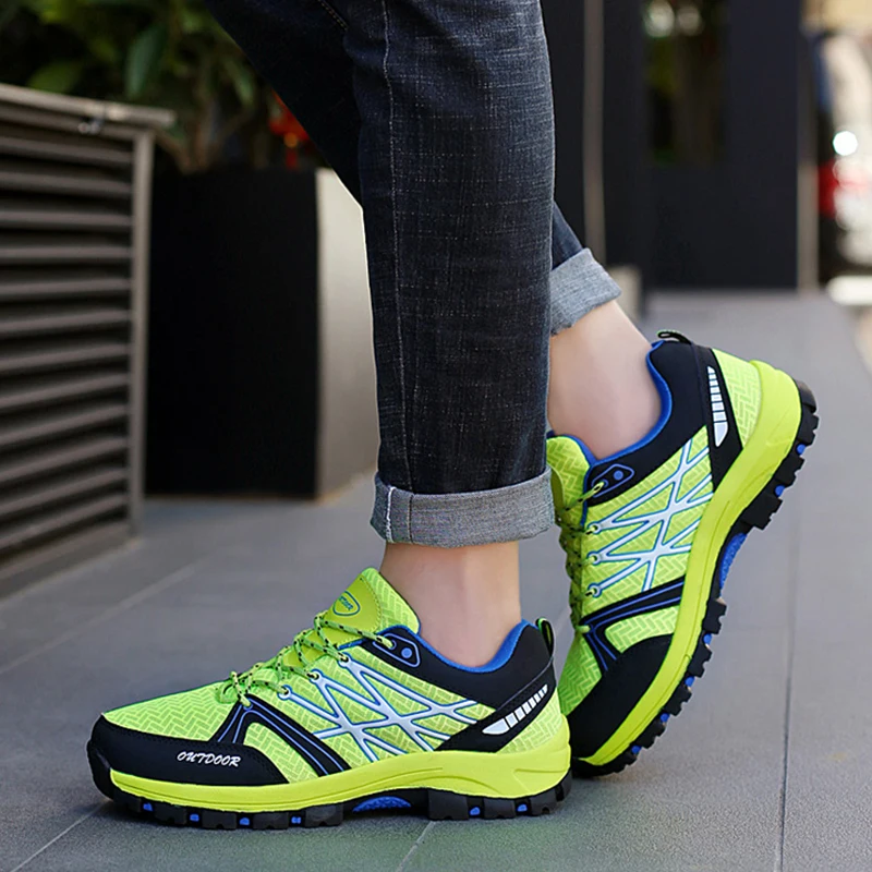 SALUDAS  Men Shoes Outdoor Running Shoes Casual Sneakers for Men Mesh Lightweight Breathable Hiking Shoes Outdoor Sneakers