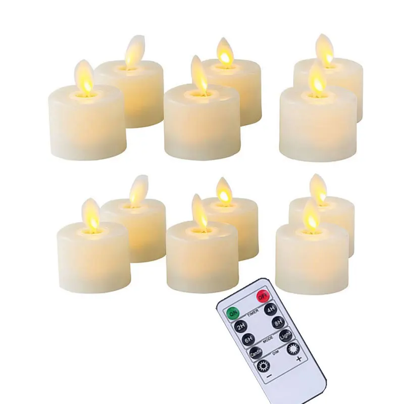 

12 Pieces Realistic LED Tea Light Candles With Remote Control,Flickering Flameless Candles 10-keys Battery-operated Fake Candles