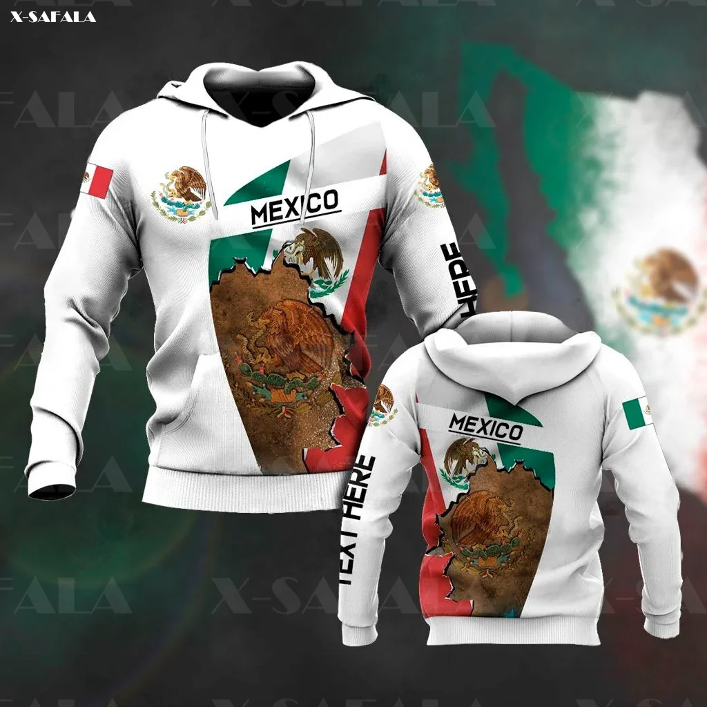 

MEXICO COAT OF ARMS SKULL White Flag 3D Print Zipper Hoodie Man Female Pullover Sweatshirt Hooded Jacket Jersey Tracksuits