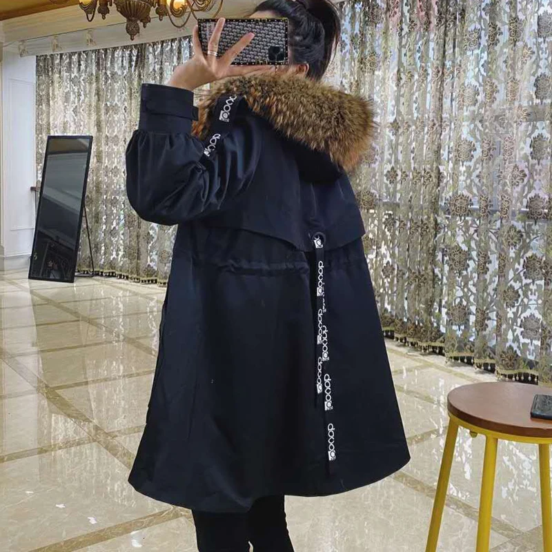 

Женское пальто, зима 2020, Новое поступление, теплая куртка с капюшоном, натуральный мех, куртки из меха кролика, одежда с подкладкой, однотонн...
